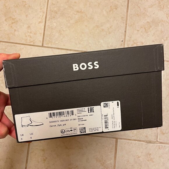BOSS Derrek Zip Boot brand new in box US mens size 9 NWT - Picture 12 of 16